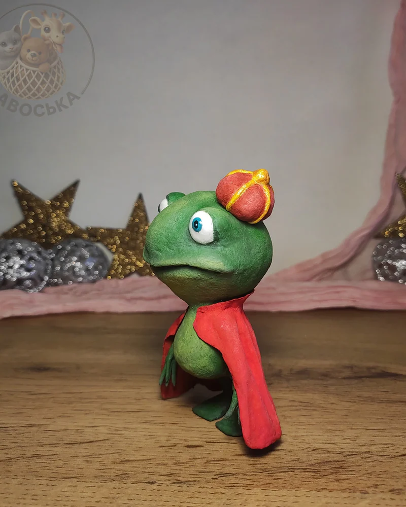 Ватная игрушка «Лягушонок-принц»