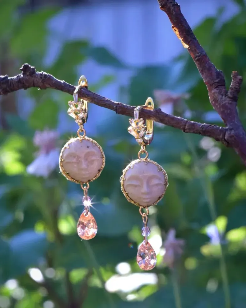 Серьги «Sun», розовые — Основной