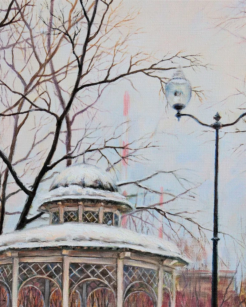 Беседка. Серия "На районе". Холст, масло