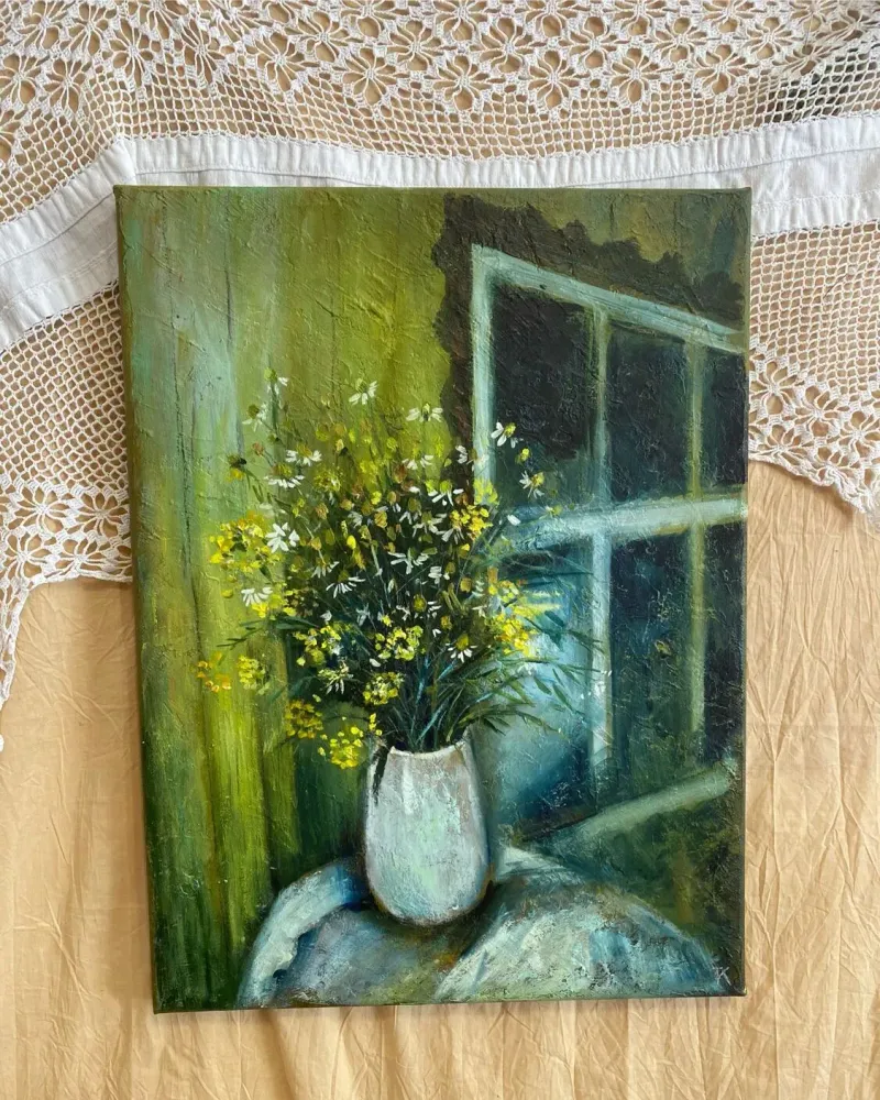 Картина «Полевые цветы», масло, 30×40 см