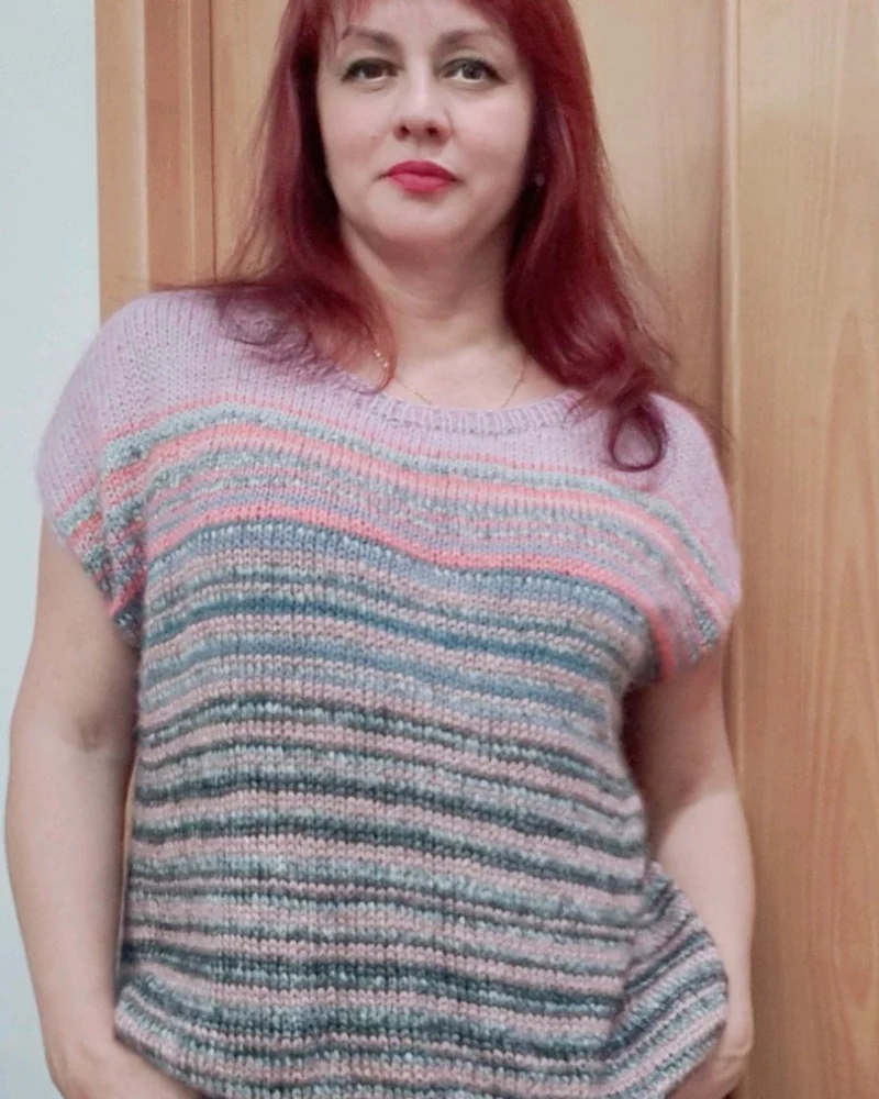 Жилет из нежной пряжи