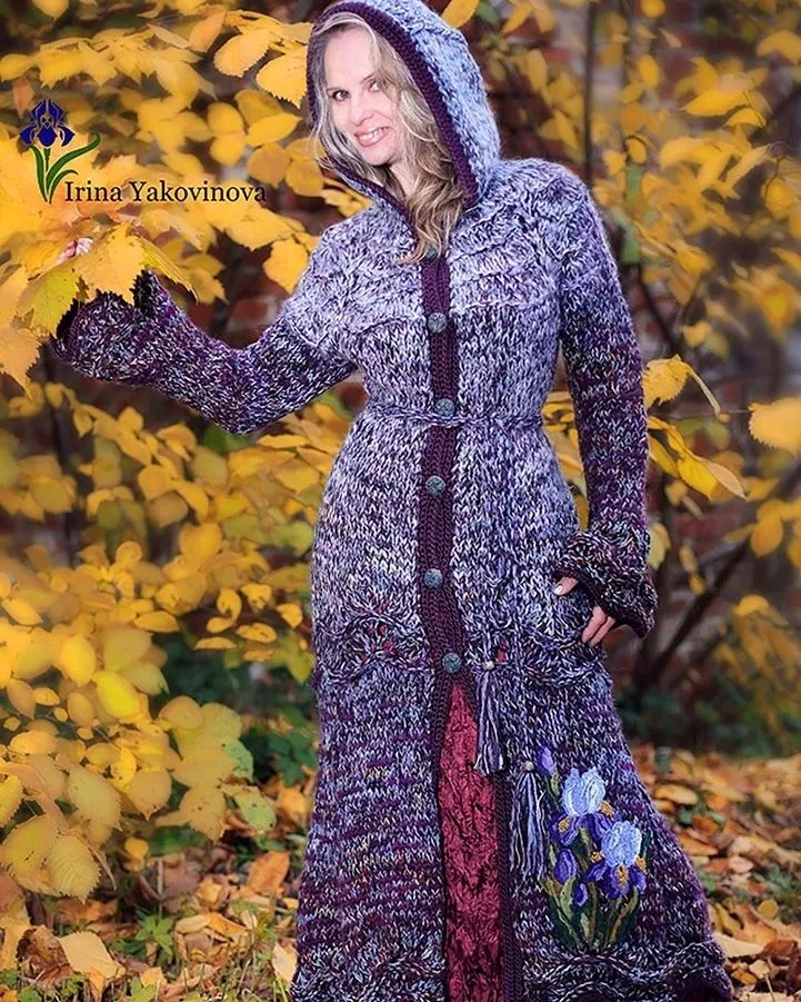 Пальто "Ирисы" из коллекции "Цветы".