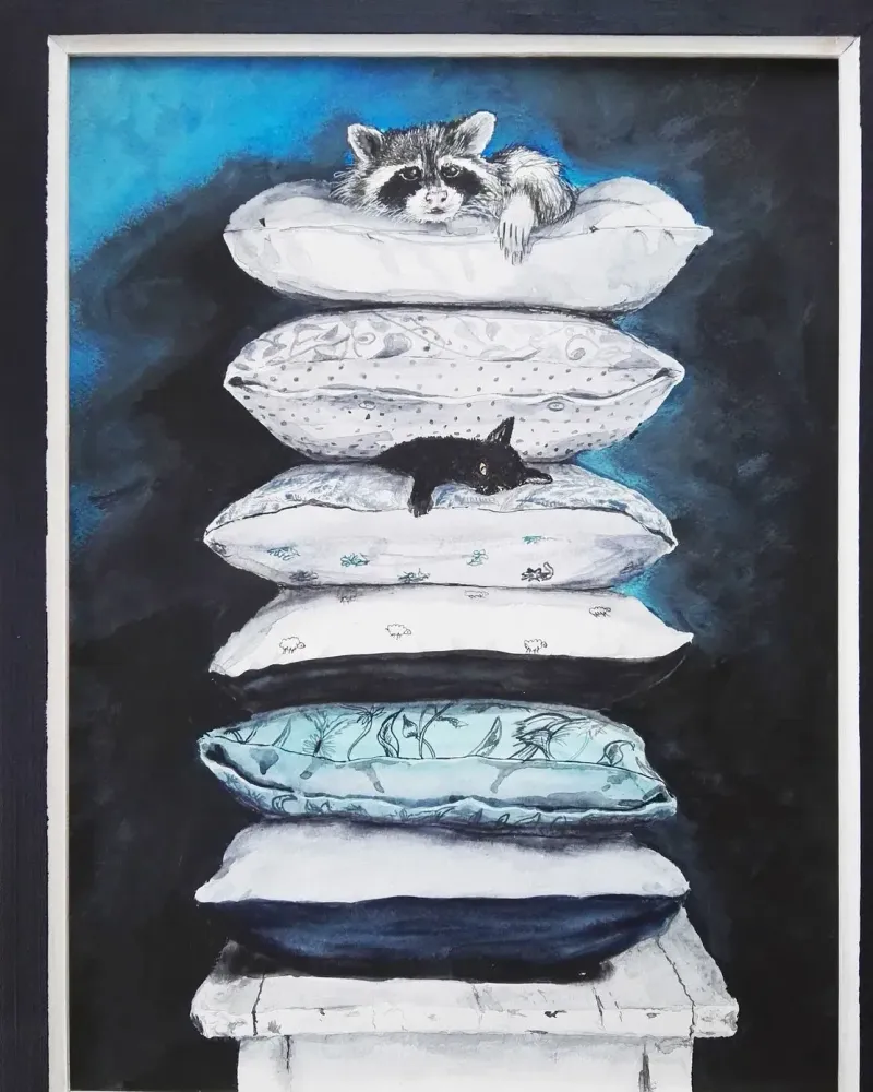 Подушки. Акварель 30×40 см — 30×40 см