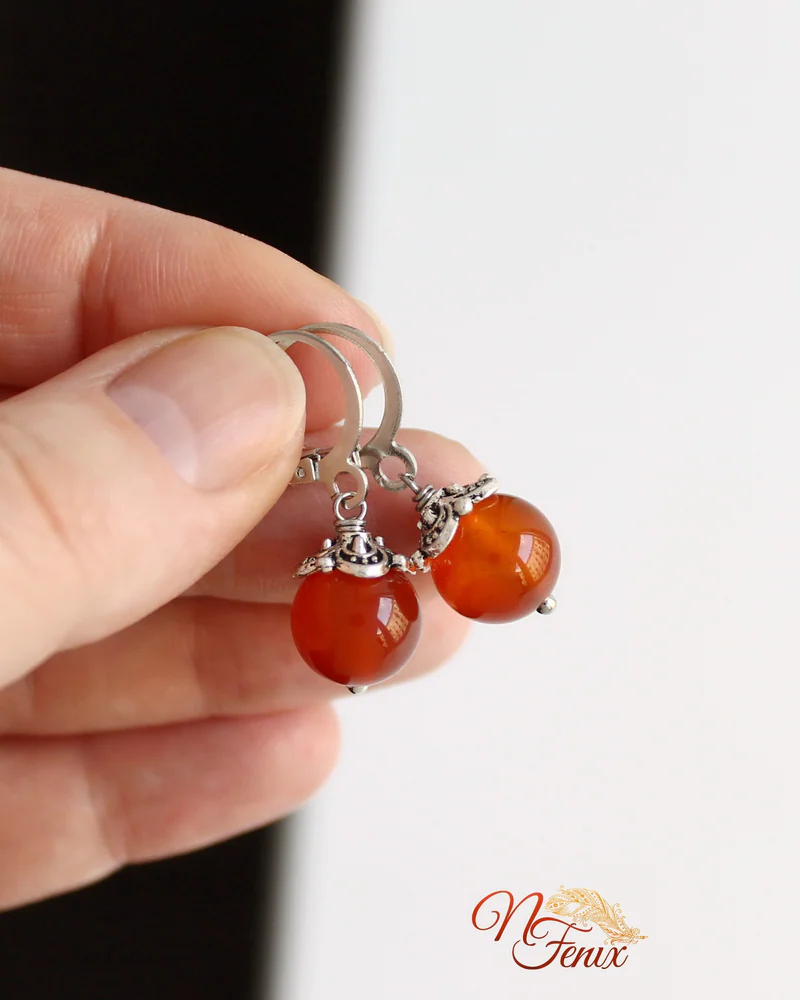 Серьги с Сердоликом