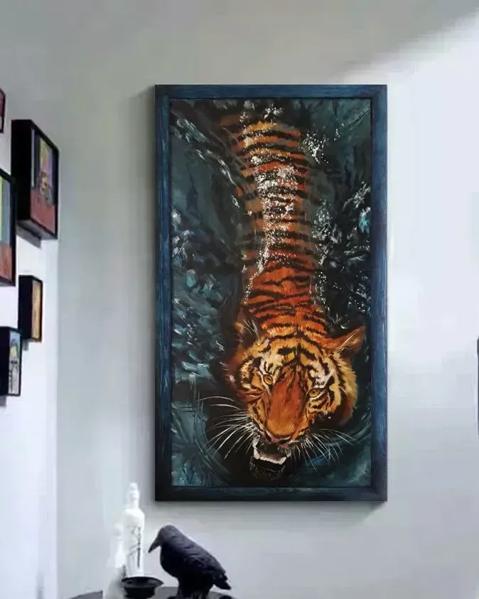 Тигр. Картина маслом 50×100 см — 50×100 см