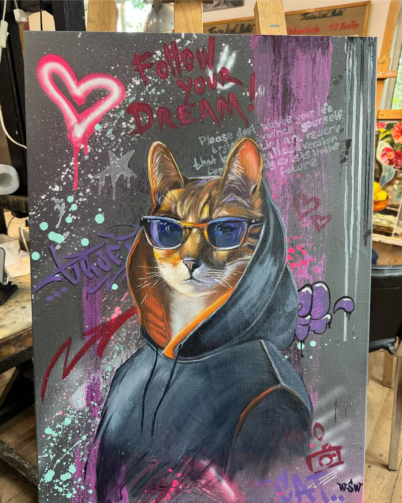 Картина маслом 50×70 из цикла работ «Коты и кошки» — Оригинал