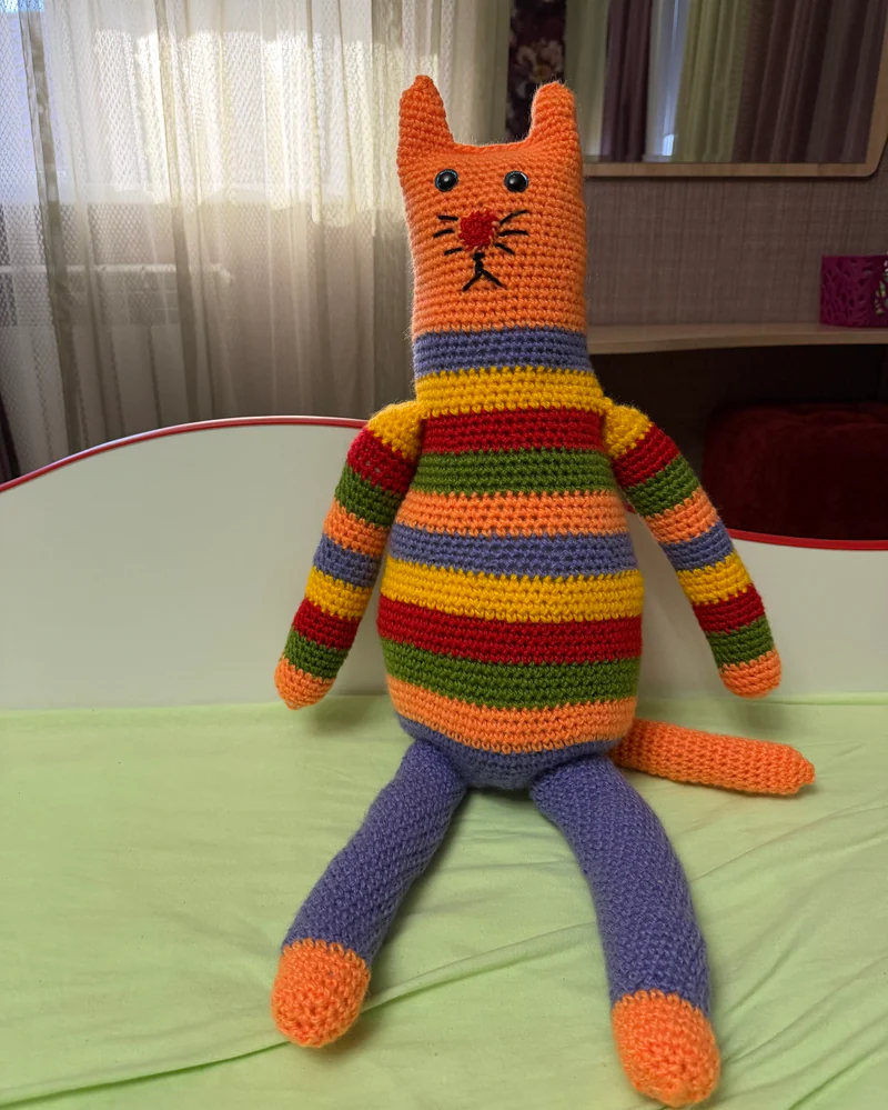 Кот Степан вязаный крючком — кот