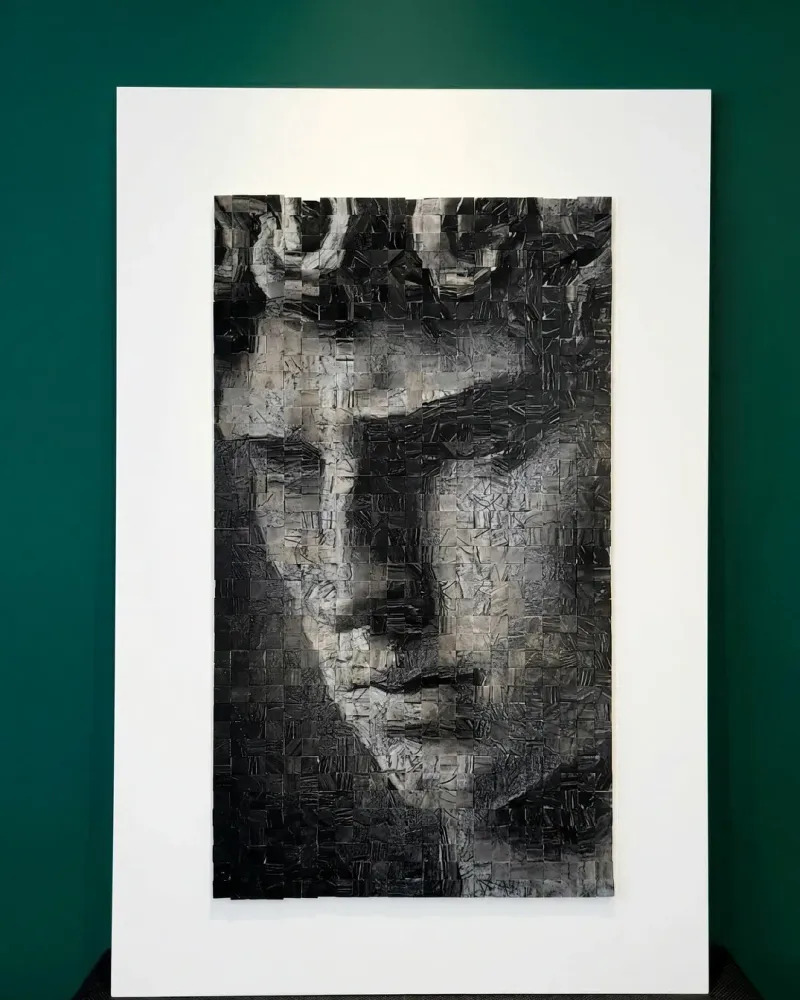 Мозаичное панно «Давид» из мрамора Imperial Gray