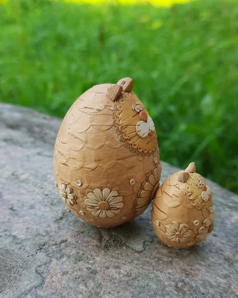 Кот Цветочный. Береста — малый, 4 см