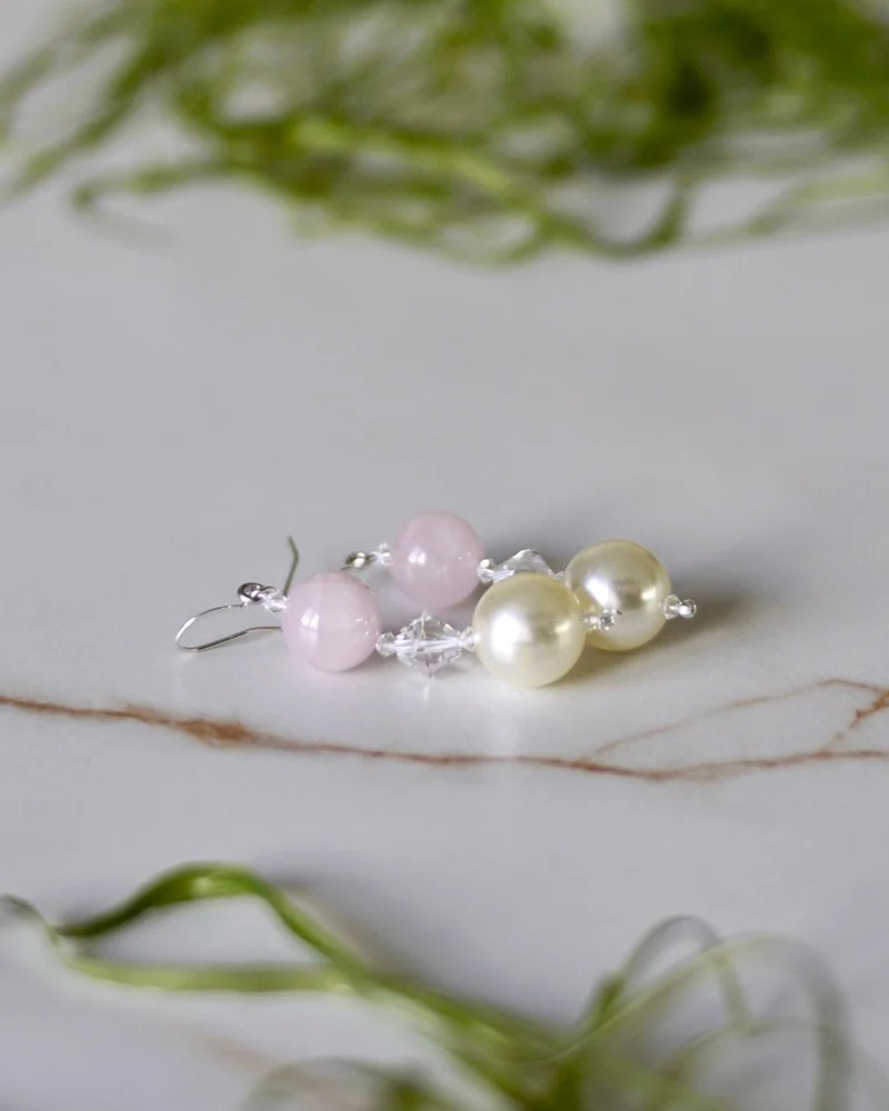 Серьги с розовым кварцем — Серьги с розовым кварцем