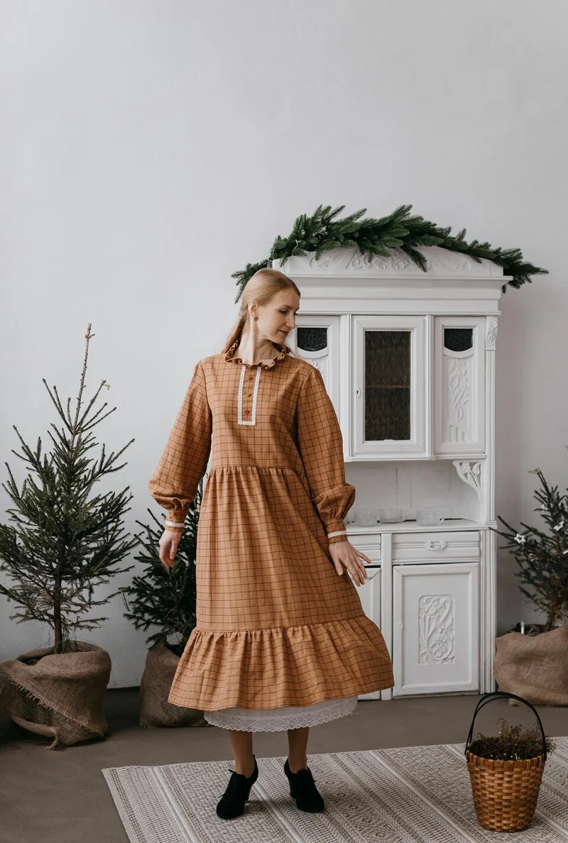 Платье хлопковое «Камея», в клетку