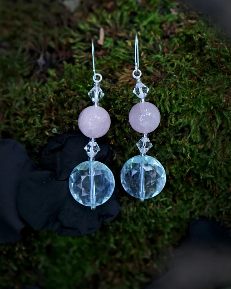 Серьги с розовым кварцем — Серьги с розовым кварцем