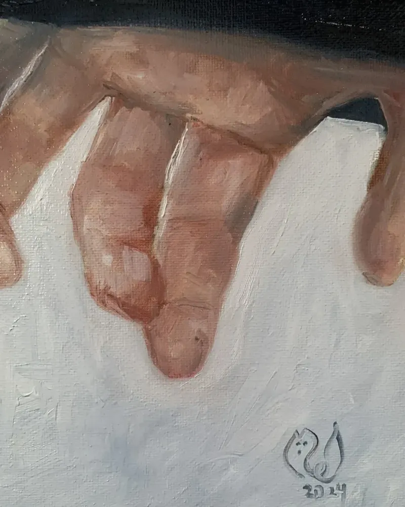 Прикосновение. Картина маслом 30×30 см — 30×30 см