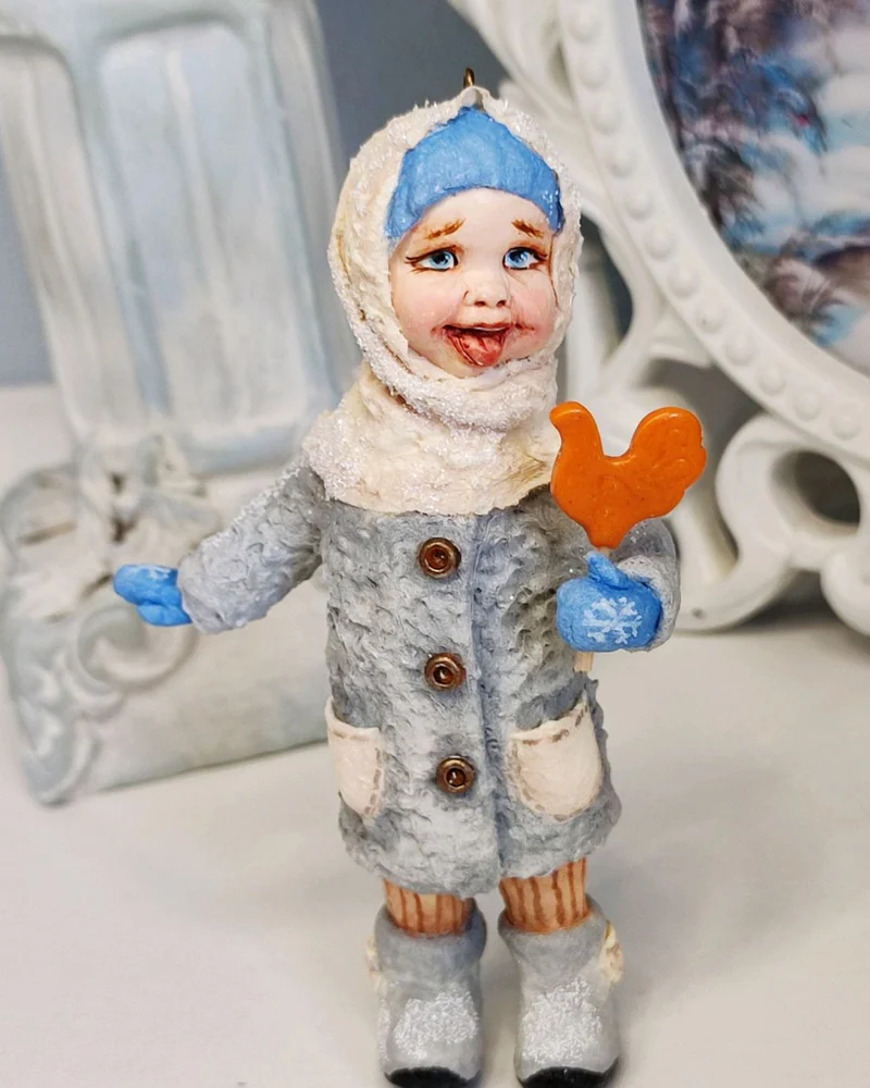 Ёлочная игрушка из ваты