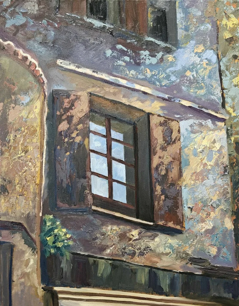 Картина 40х50 городской пейзаж "Солнечный блюз"