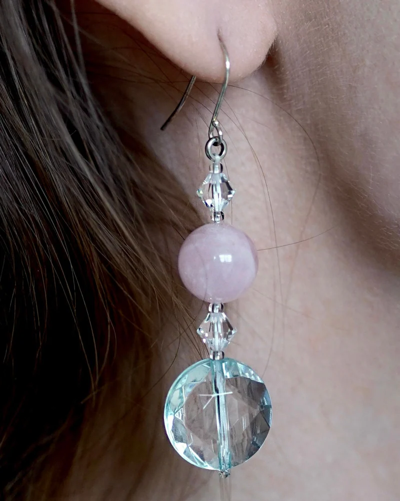 Серьги с розовым кварцем — Серьги с розовым кварцем