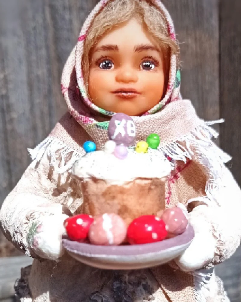 Ватная игрушка "Пасхальная Мариночка"