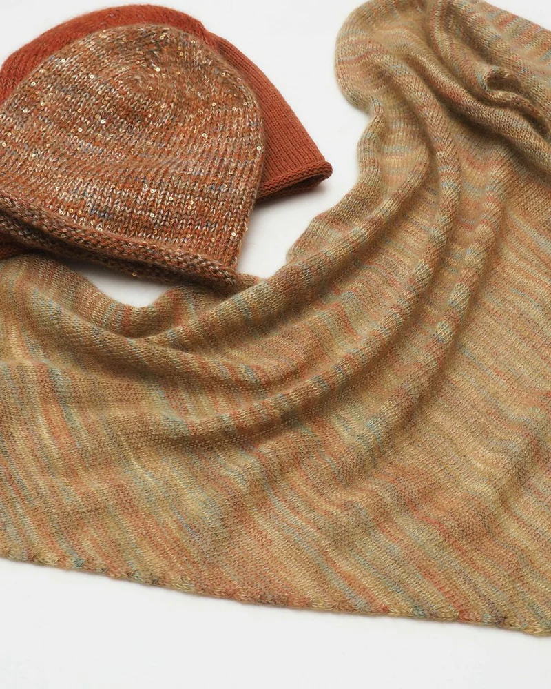 Платок вязаный косынка из кид-мохера и вискозы