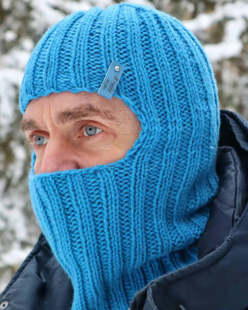Балаклава вязаная шерстяная, Мужская балаклава, женская балаклава