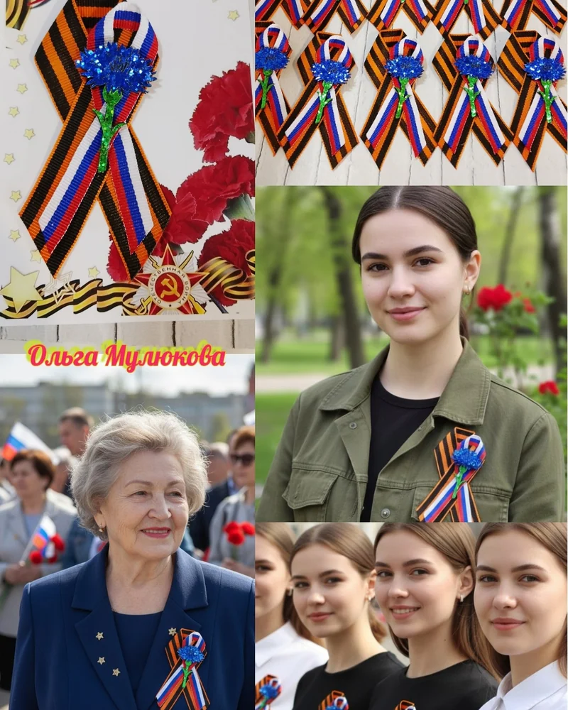 Георгиевская брошь "Василек"