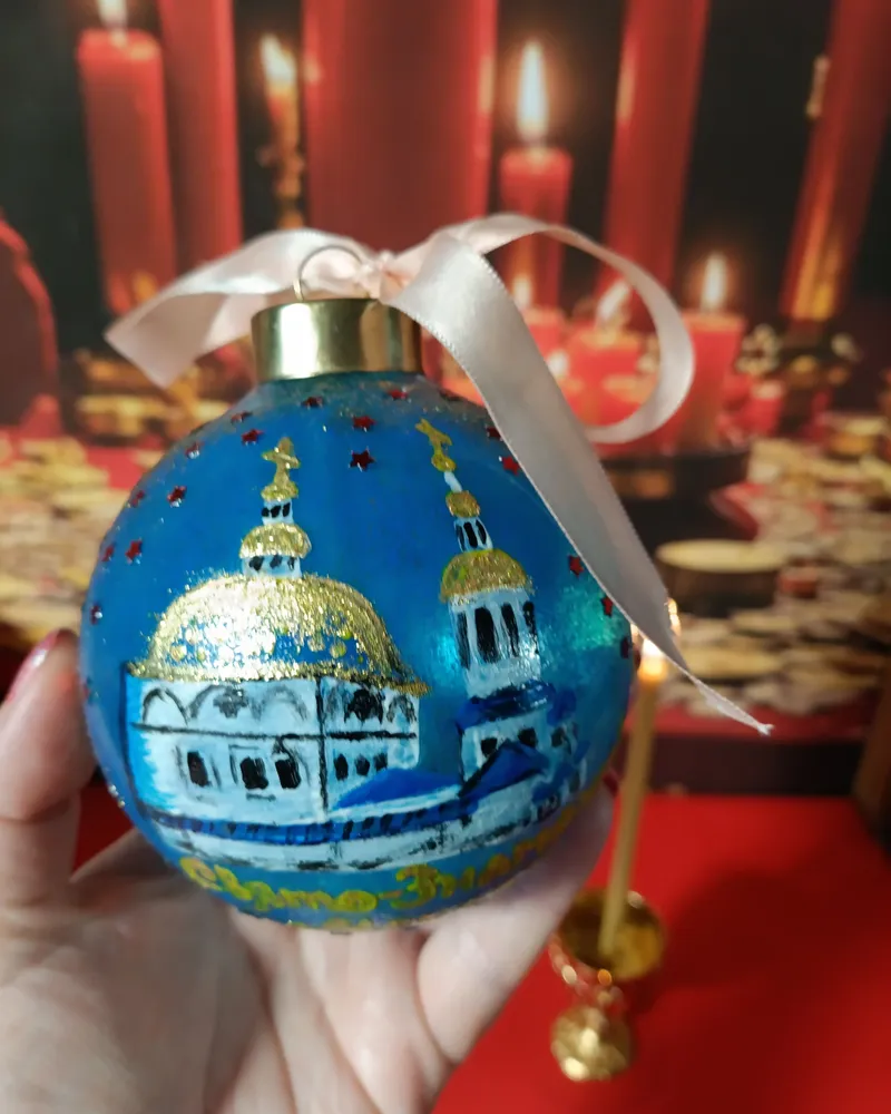 Новогодний шар — Синий