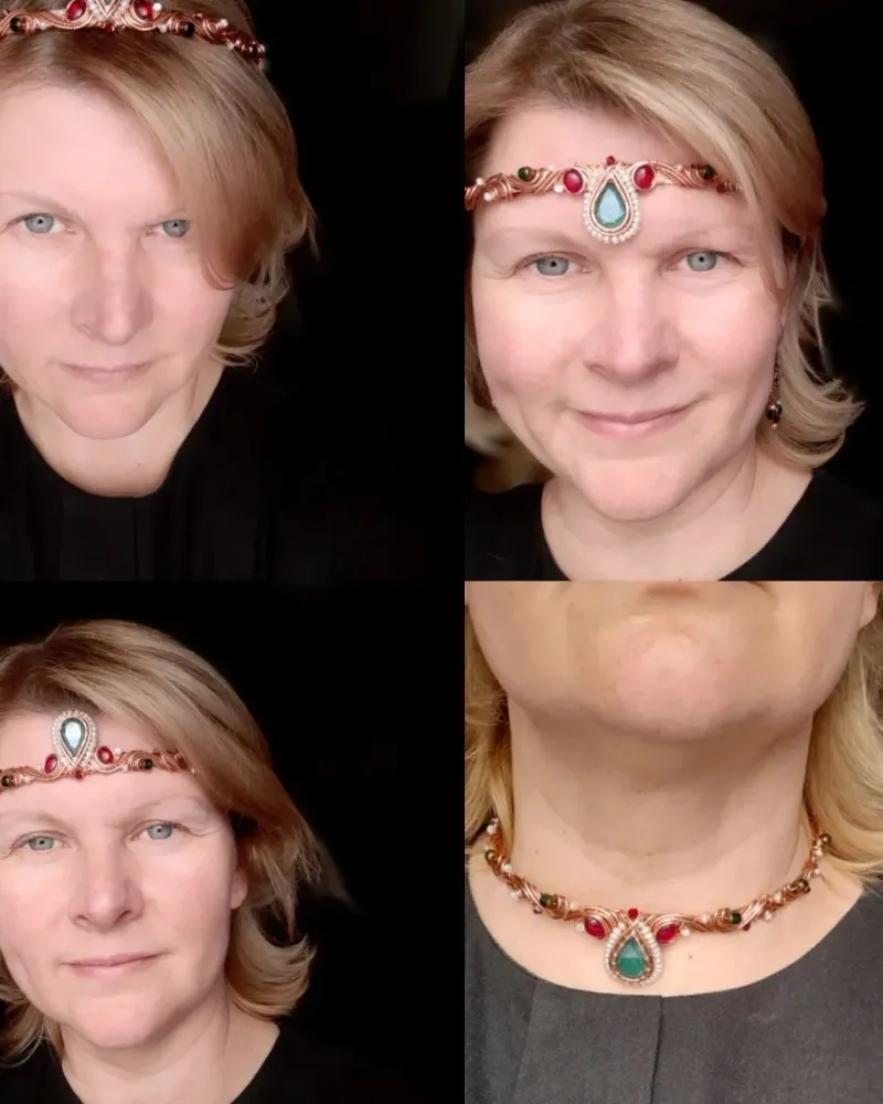 Диадема с изумрудным кристаллом — Жемчуг и Swarovski