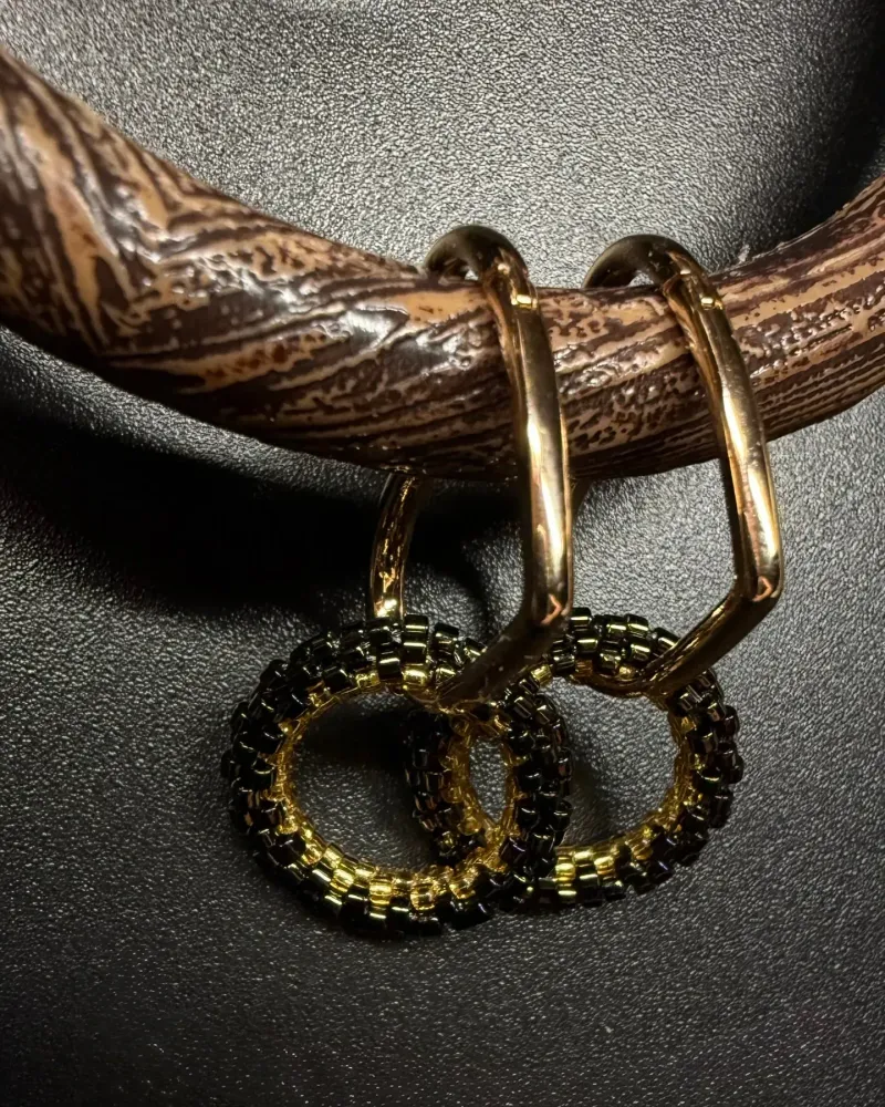 Серьги Конго из японского бисера