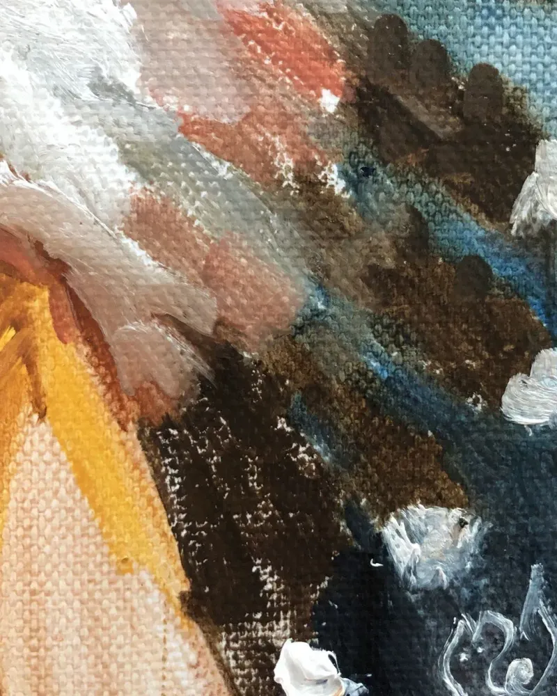 Индеец. Картина маслом 20×20 см — 20×20 см