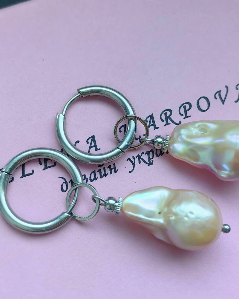 Серьги с жемчугом барокко