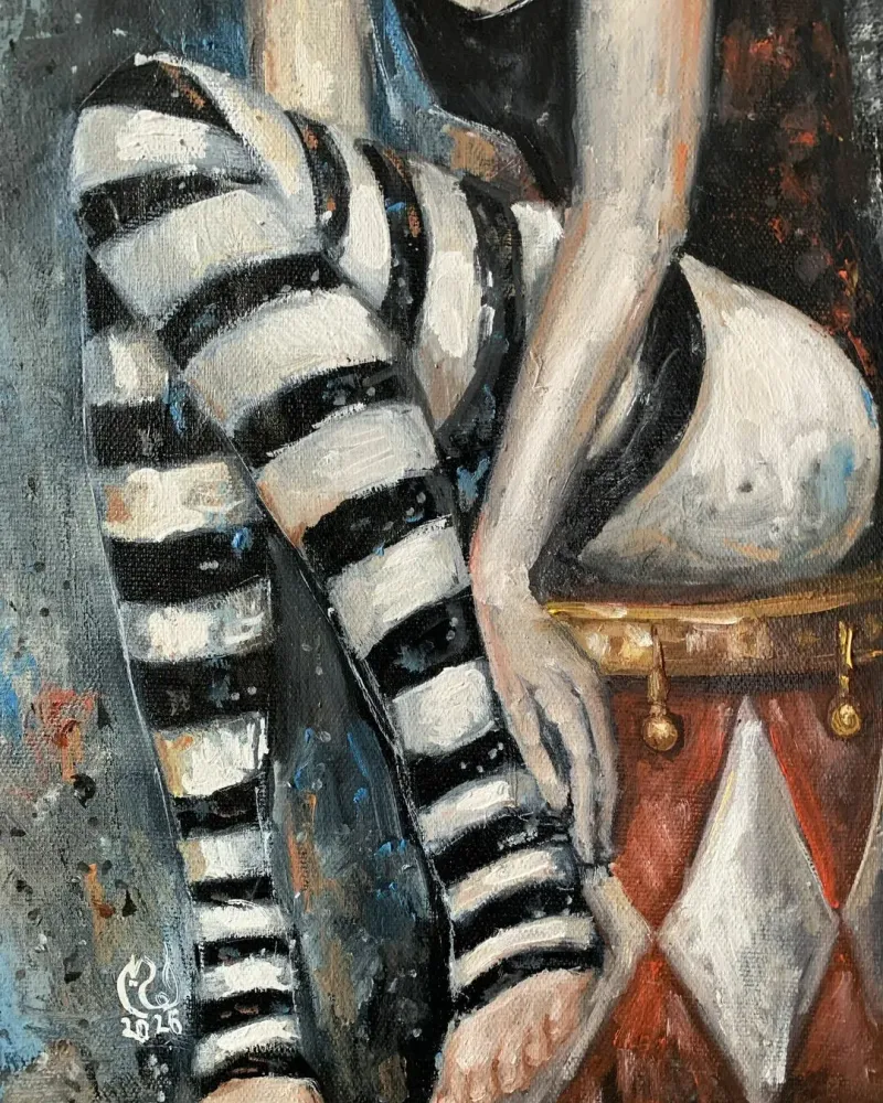 Клоунесса. Картина маслом 30×60 см — 30×60 см