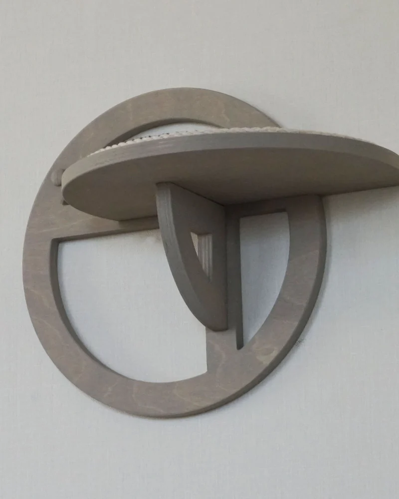 Лежанка полка для кошек "Воздух" малая настенная подвесная. VIMBESK — Серый