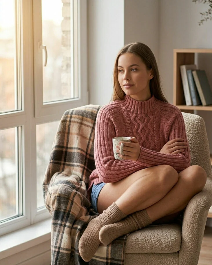 Бесшовный джемпер из 100% шерсти — мягкий, оверсайз, на каждый день