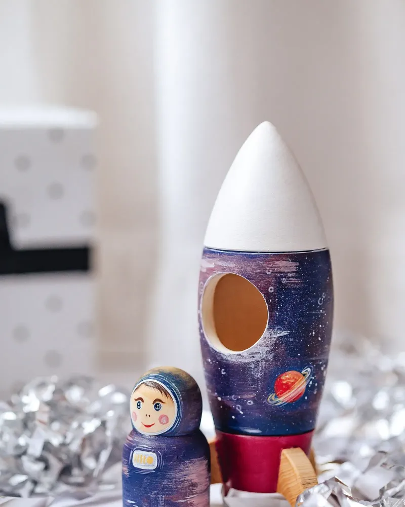 Игровой набор «Ракета и космонавт» — Синяя расписная