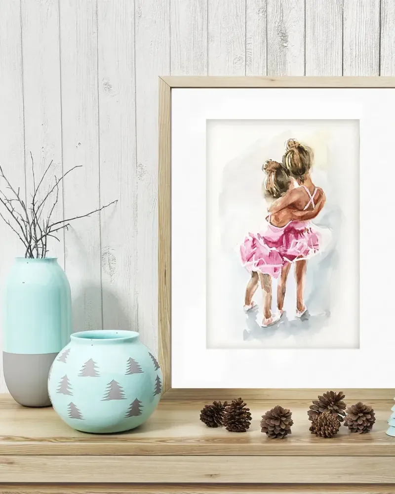 Две балерины. Акварель 20×30 см — 20×30 см