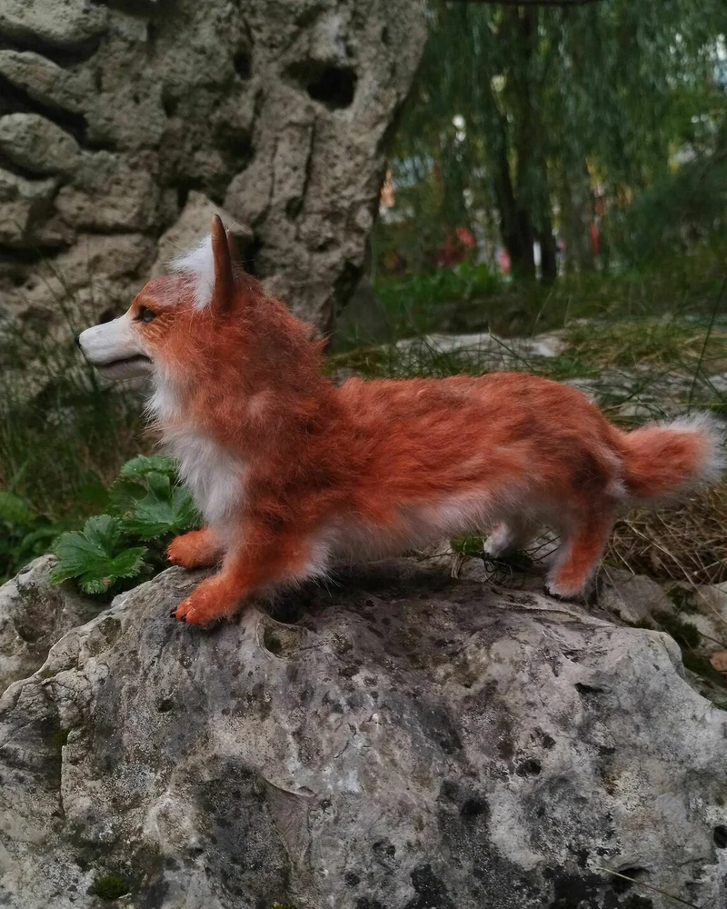 Собака корги рыжая, коллекционная игрушка 1:4 — Собака корги рыжая