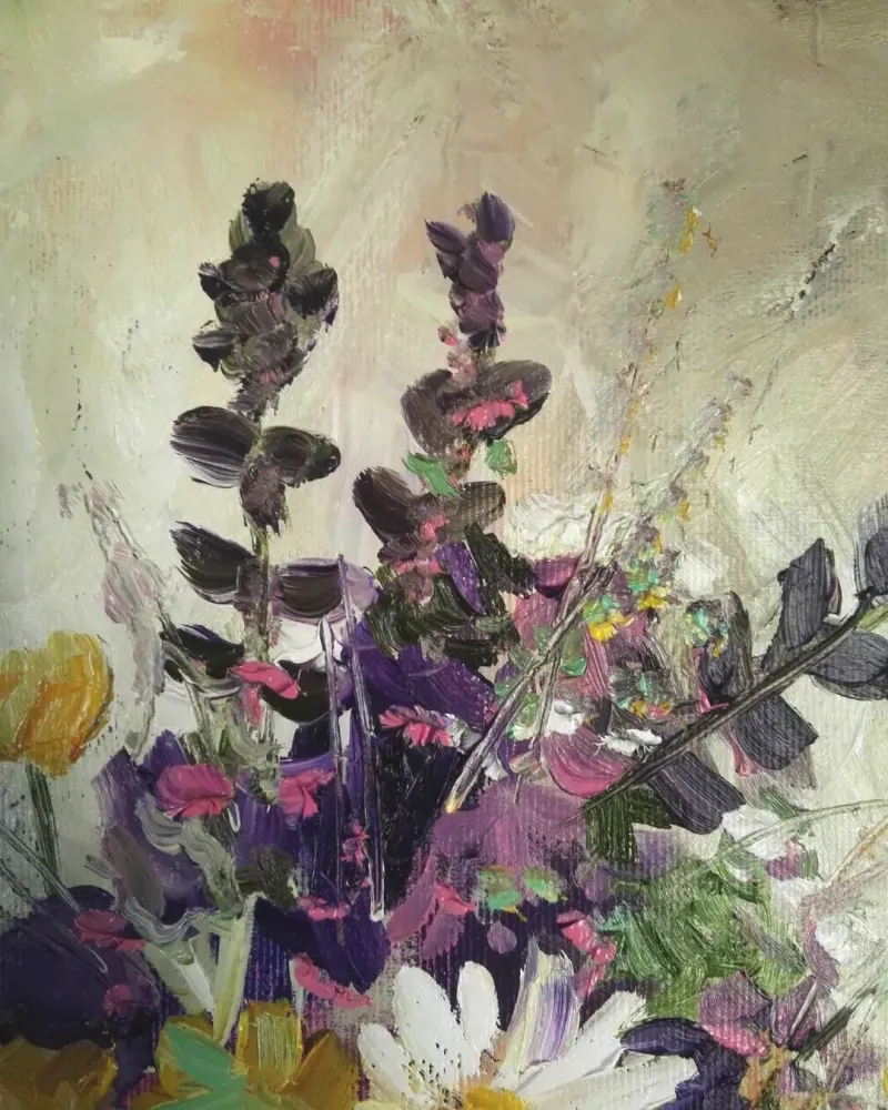 Полевые цветы. Картина маслом 30×50 см — 30×50 см