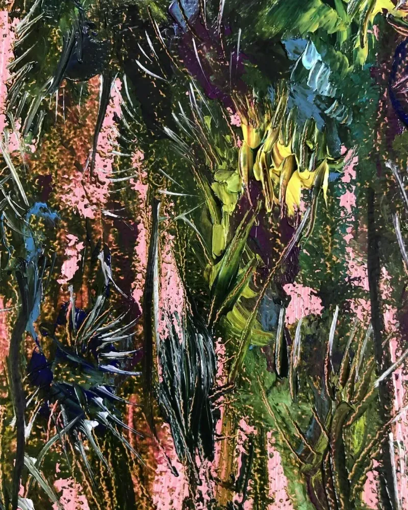 Цветочная абстракция. Картина маслом 18×23 см — 18×23 см