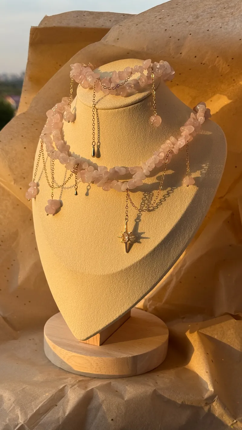 Ожерелье «Северная Rose» из розового кварца — Основной