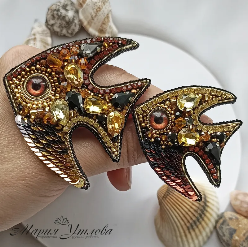 Сет из двух брошей «Морской», бронзовый