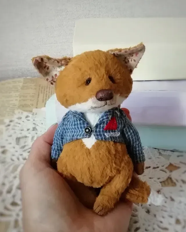 Лисёнок Тедди Байрон, рыжий, 12 см
