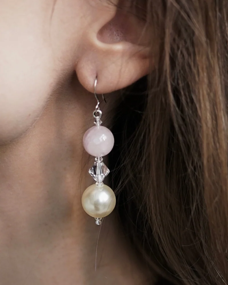 Серьги с розовым кварцем — Серьги с розовым кварцем
