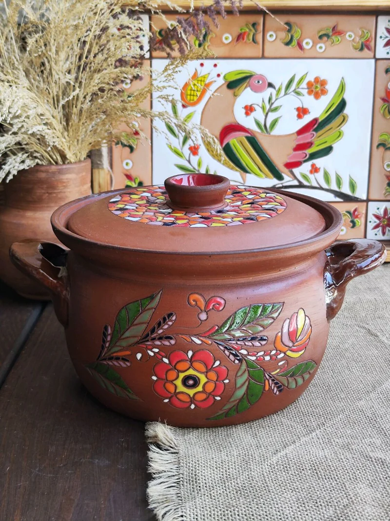 Кашник керамический гончарный, супница