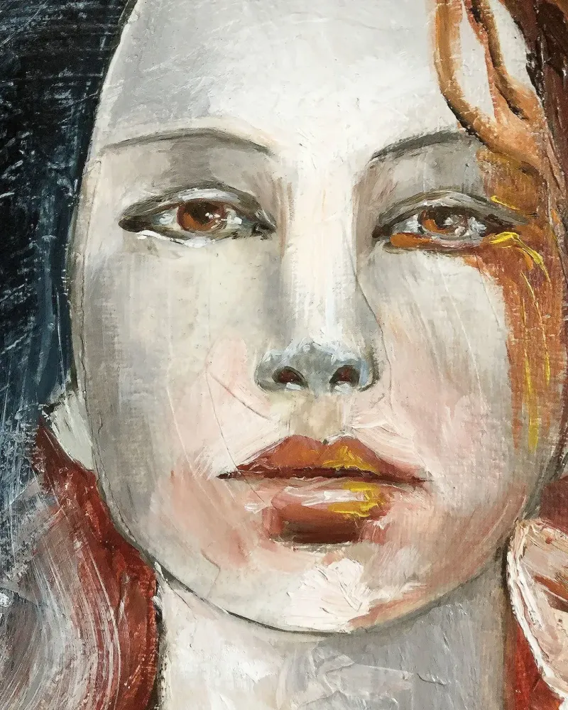 Девушка и лиса. Картина маслом 40×60 см — 40×60 см