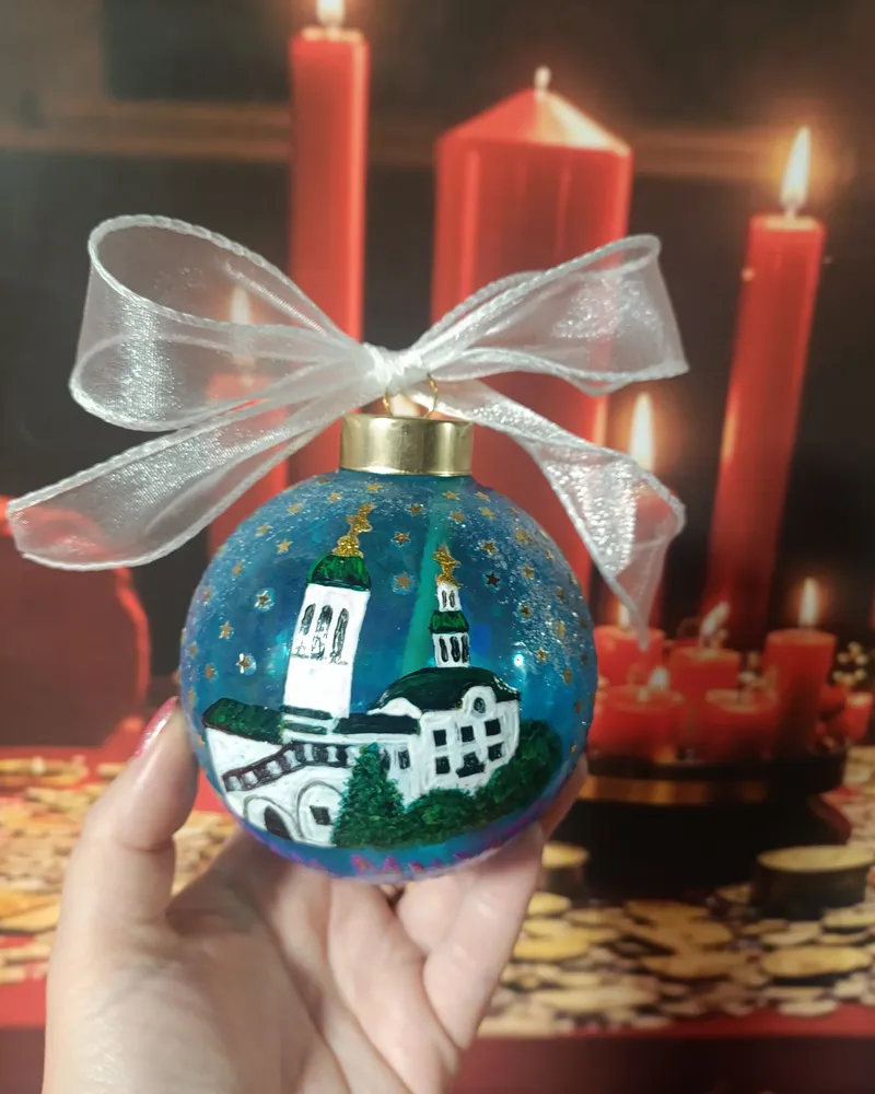 Новогодний шар — Голубой