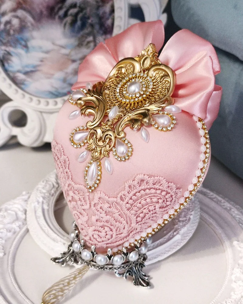 Ёлочная игрушка "Сердце", цвет розовый