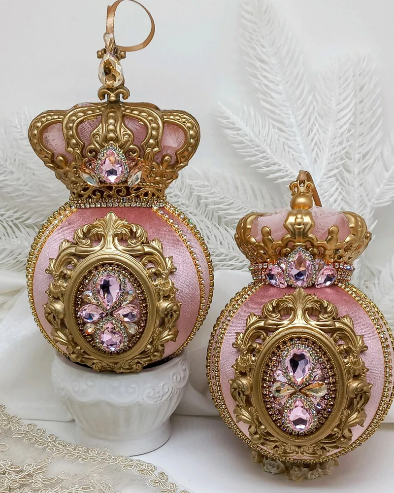 Елочные шары Королевские розовый ёлочные игрушки