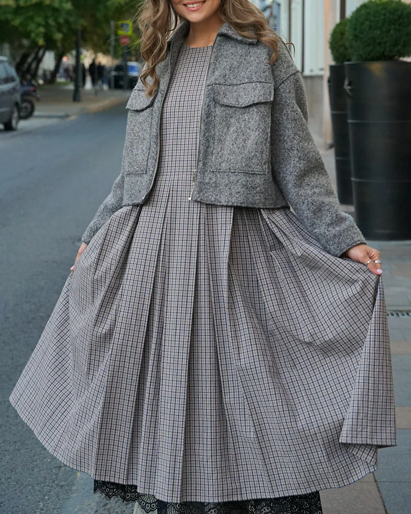 Платье из хлопка Stoune Washed в клетку