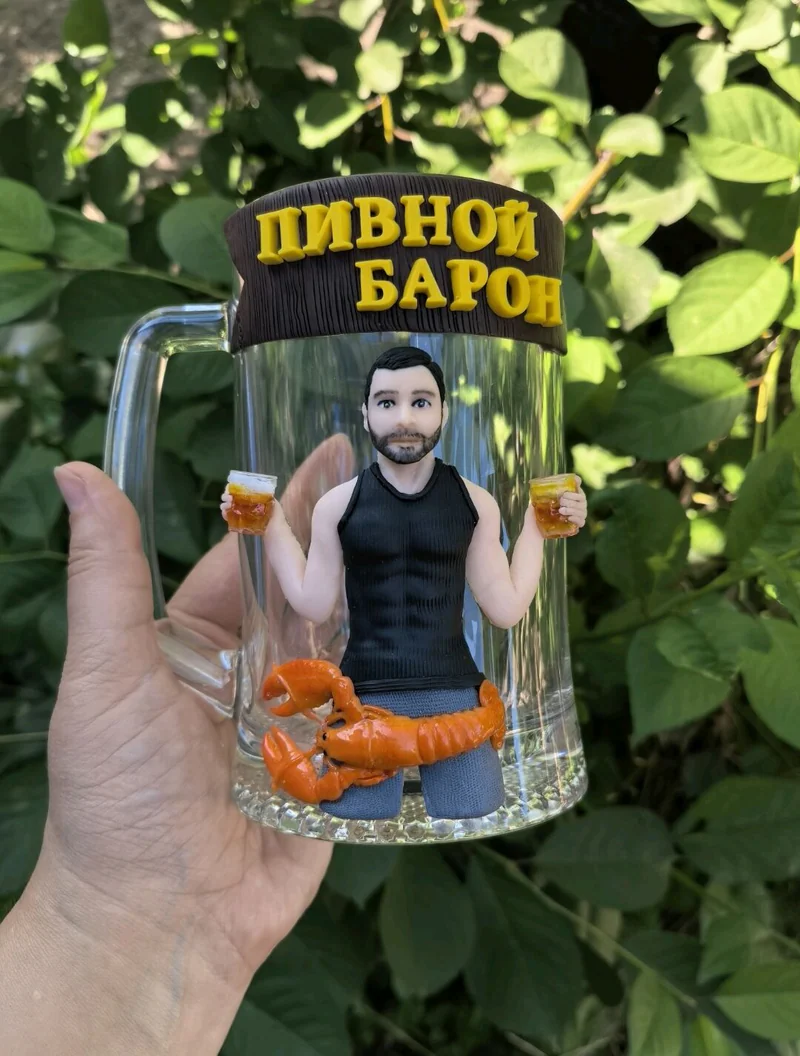 Пивная кружка с декором по фото