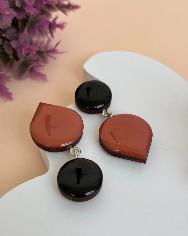 Серьги классические из дерева.Серьги базовые