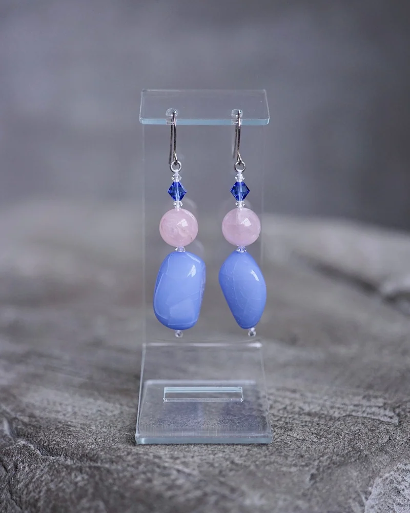 Серьги с розовым кварцем — Серьги с розовым кварцем